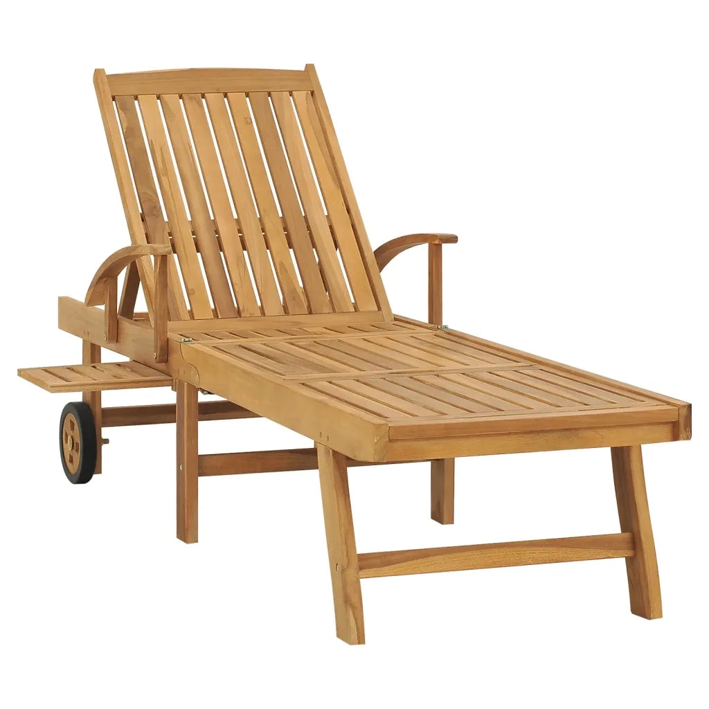 Lettino Prendisole in Legno Massello di Teak 48015