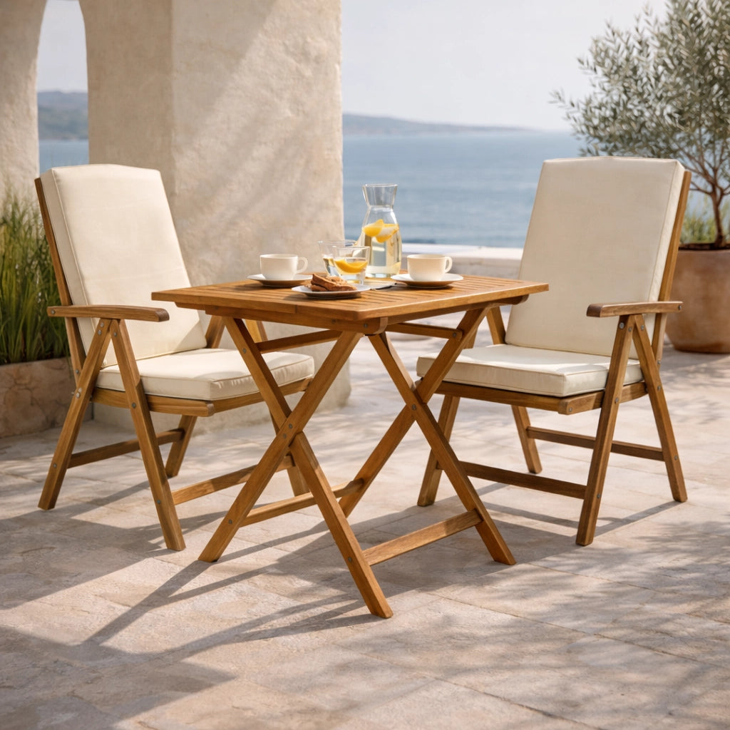 Tavolo Pieghevole 80×80 cm in Teak per Esterno – Burraco