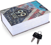 Cassaforte Portatile - Metallo - Libro Segreto - Chiusura a Chiave - Progettata per Resistere - Dimensioni 7,09 x 4,53 x 2,17 Pollici - Cassetto Segreto