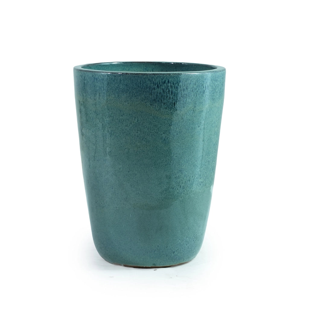 VASO IN CERAMICA Ø38,5x49,5 cm Azzurro Aqua con fori di drenaggio
