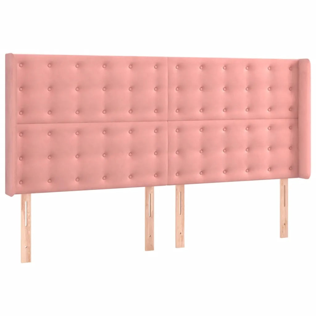Giroletto a Molle con Materasso Rosa 180x200 cm in Velluto