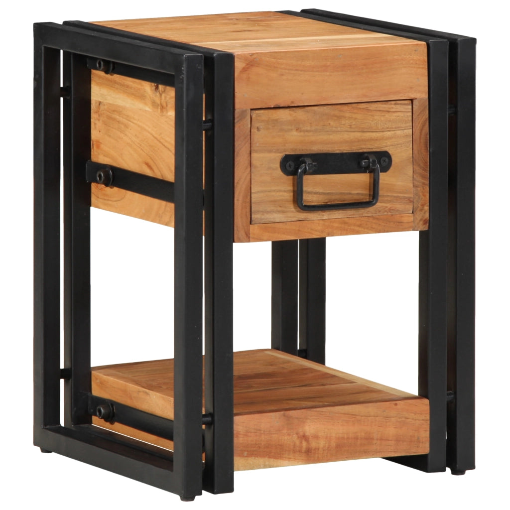 Comodini 2 pcs 30x30x40 cm Legno Massello di Acacia