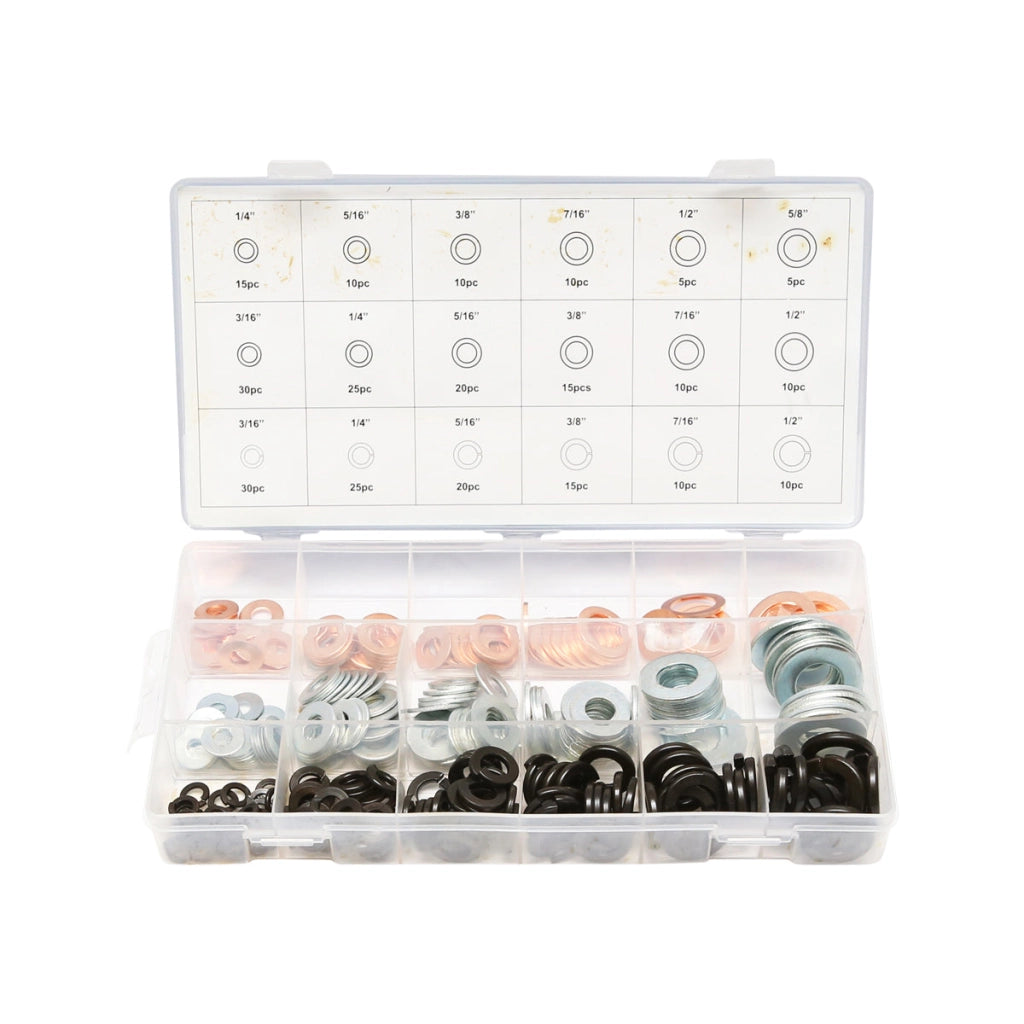 Set di 275 rondelle piane in rame e Grover