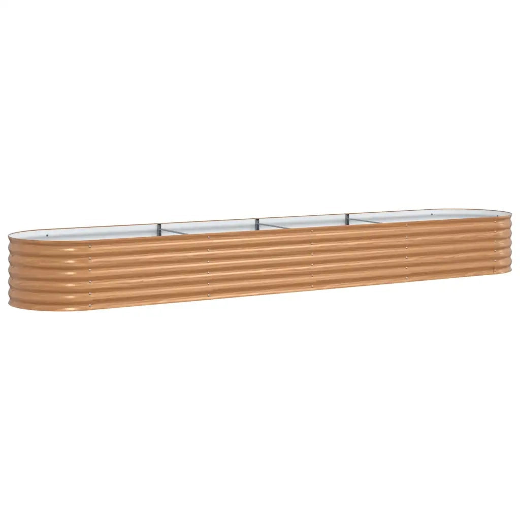 Fioriere | Cassetta per fiori | Letto Rialzato Marrone 400 x 80 x 44 cm Acciaio
