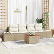 Set Divano da Giardino 5 pcs Beige e Crema polyrattan 3356559