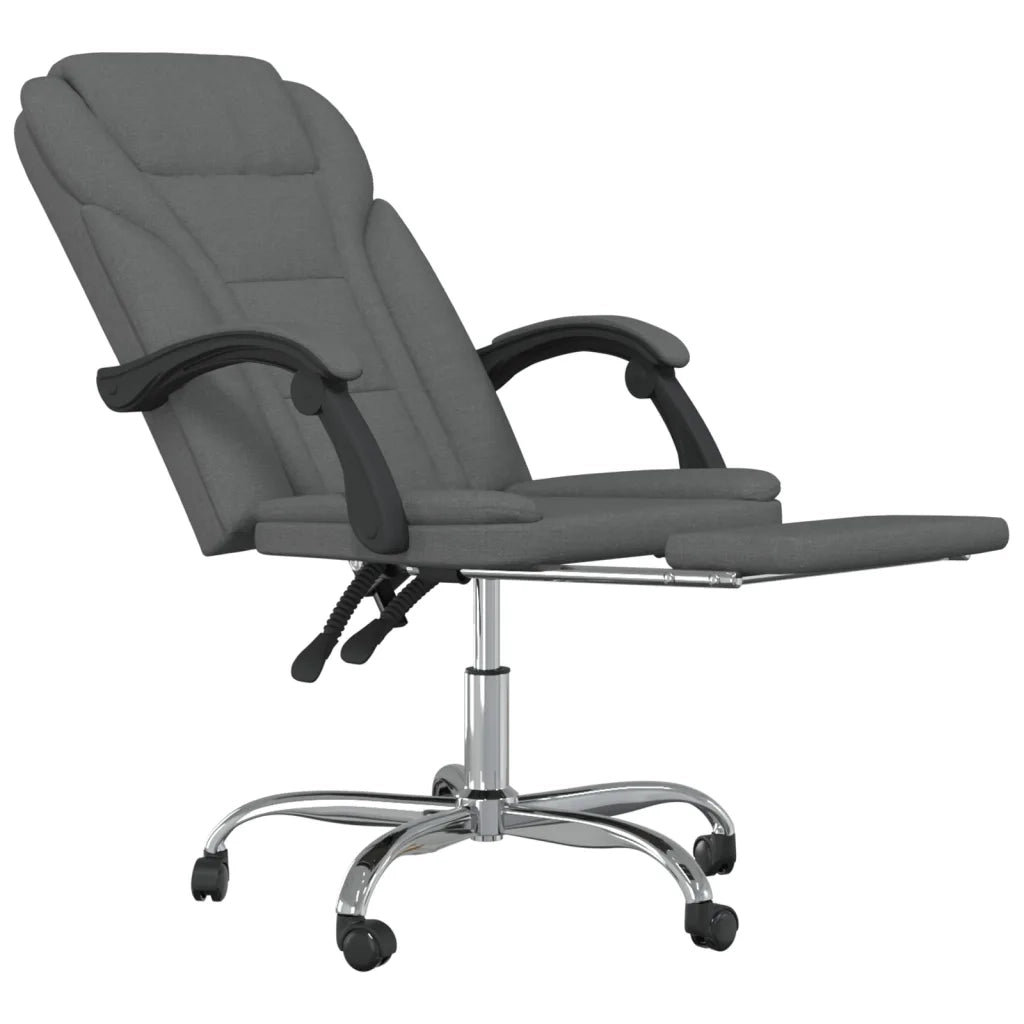 Poltrona da Ufficio Reclinabile Grigio Scuro in Tessuto 349696