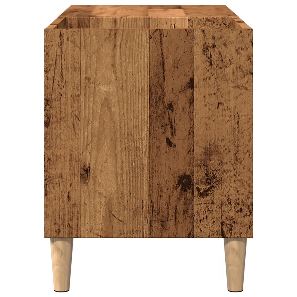 vidaXL Mobile Porta Dischi Legno Antico 84,5x38x48cm Legno Multistrato