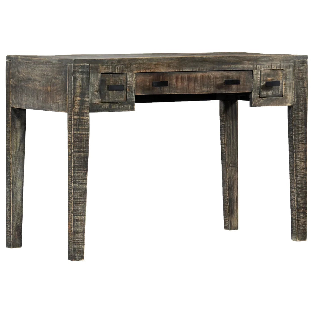 Scrivania | Tavolo da Ufficio Nera 110x50x75cm in Legno Massello di Mango