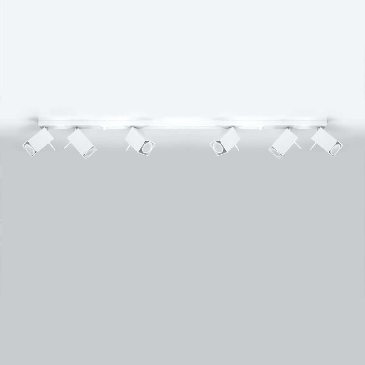 Lampada da soffitto MERIDA in stile industriale a 6 luci regolabile in acciaio bianco