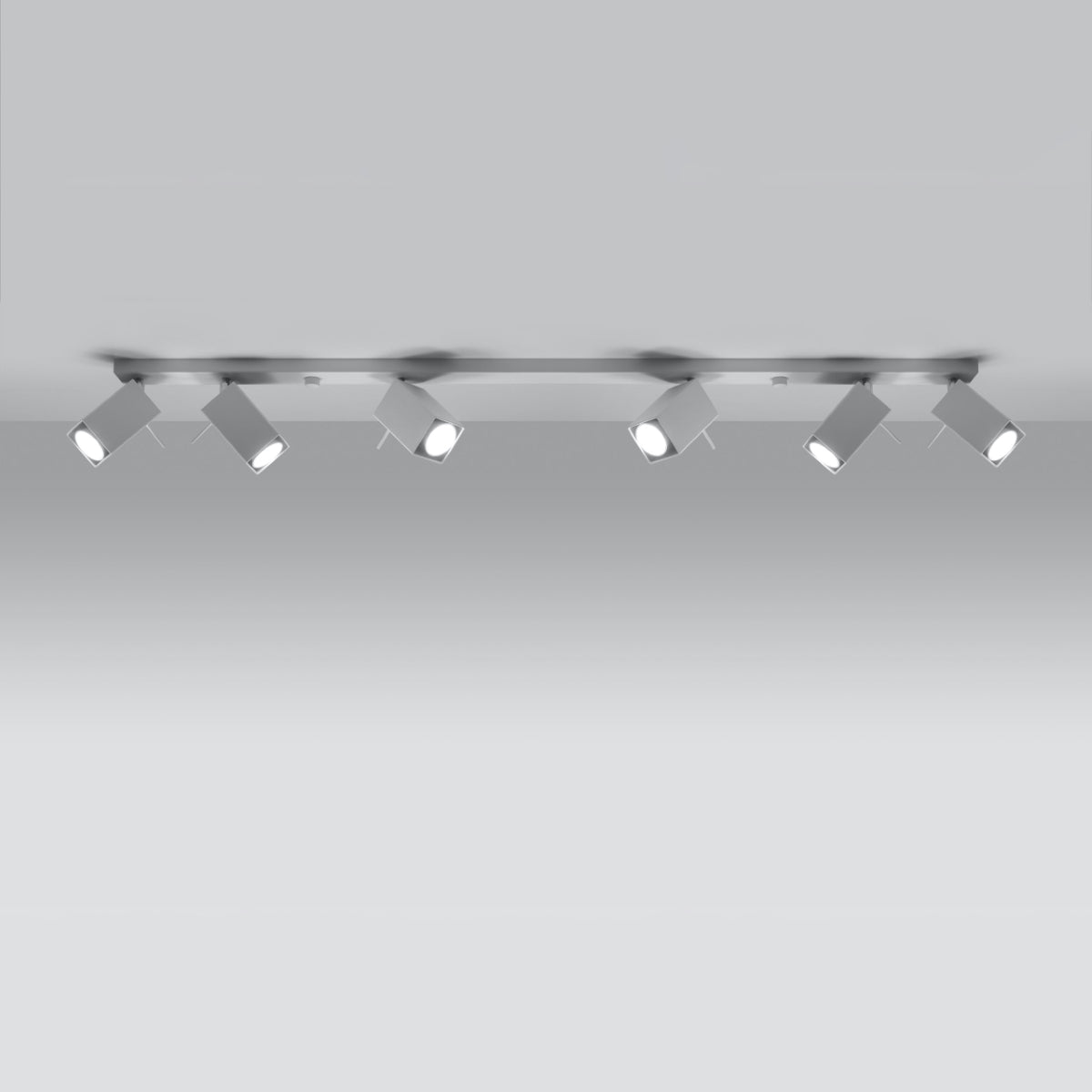 Lampada da soffitto MERIDA in stile industriale a 6 luci regolabile in acciaio bianco