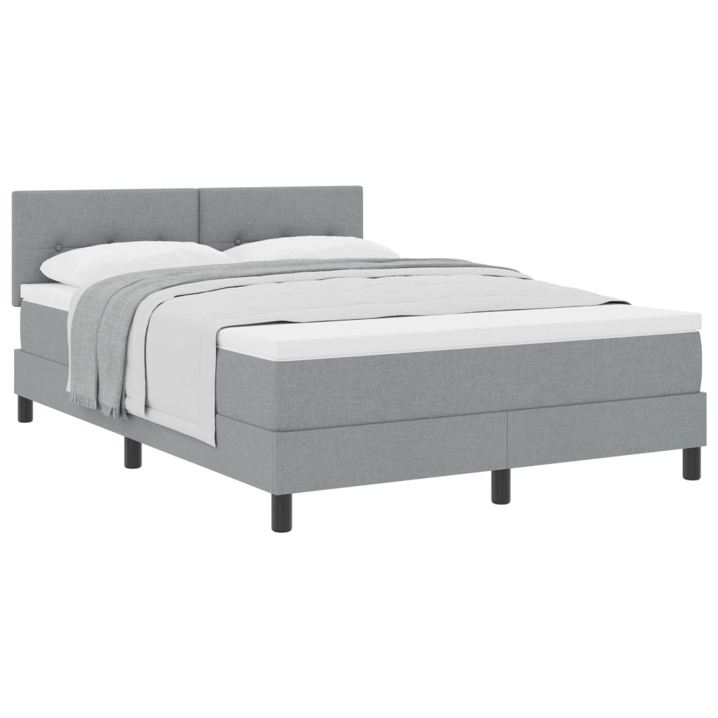 Letto con Box Spring e Materasso Grigio Chiaro 140x200 cm Tessuto