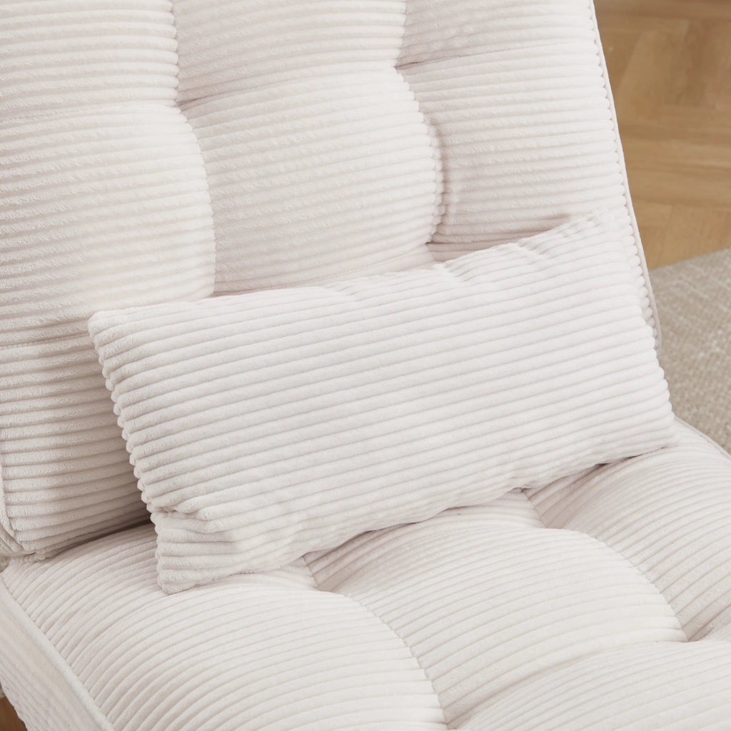 Poltrona Lounge Reclinabile con Poggiapiedi ¨C MINIMAL ¨C Tessuto, Cuscino Lombare, Gambe in Legno
