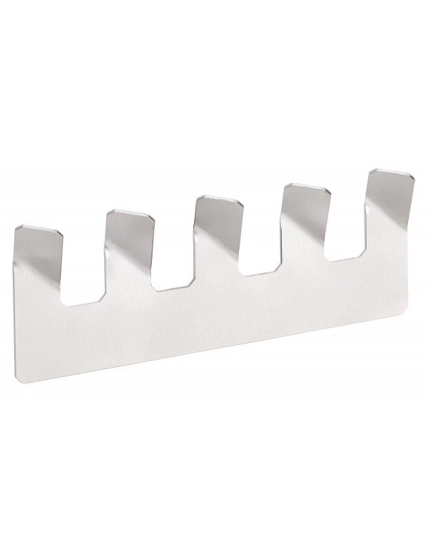 Gancio a gancio NIVA a 5 ganci in acciaio inox con adesivo 27 x5,7 x8 cm