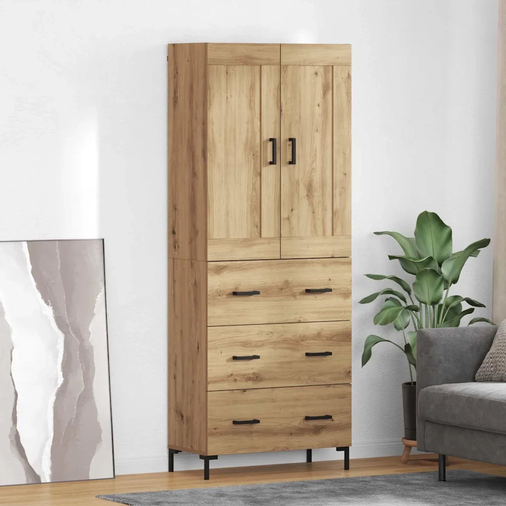 Credenza 2 pcs Rovere artigianale Legno multistrato 3415887