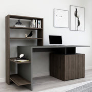 Recco, Scrivania 8 Ripiani, 146x60x74h cm Nero Antracite