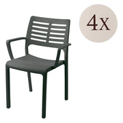Hero, Sedia da Esterno 4 Sedie Made in Italy, Nero Antracite
