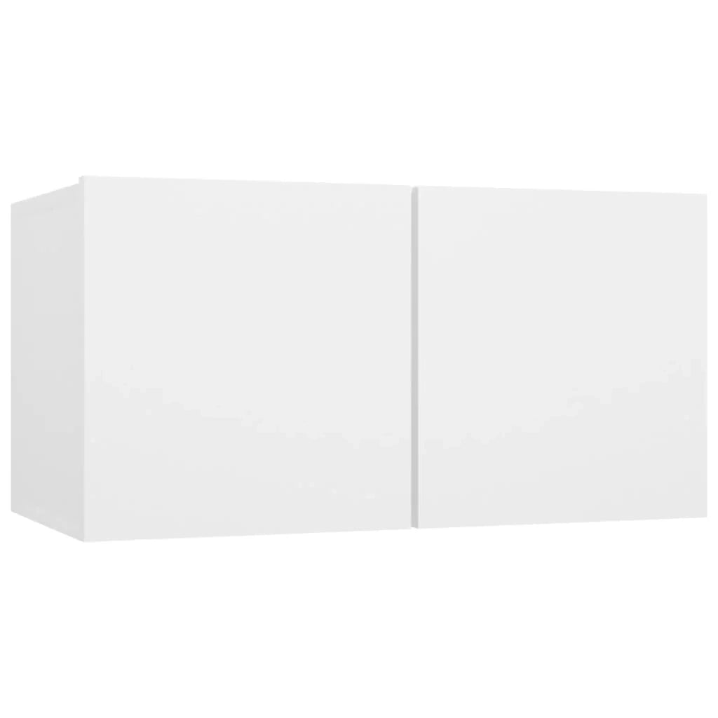 Set di mobili da 4 pezzi tra cui armadio credenza mobile TV televisore per soggiorno camera da letto salotto legno ingegnerizzato bianco 02_0024661