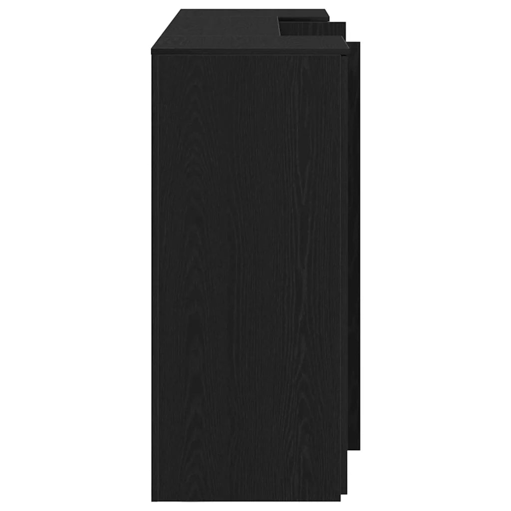 Scrivania per Reception Rovere Nero 200x50x103,5 cm in Legno Massello di Argilla 3324179