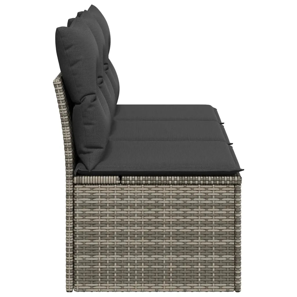Divano da Giardino con Cuscini 3 Posti-Sofa da Giardino-Divano da esterno Grigio in Polyrattan 932069