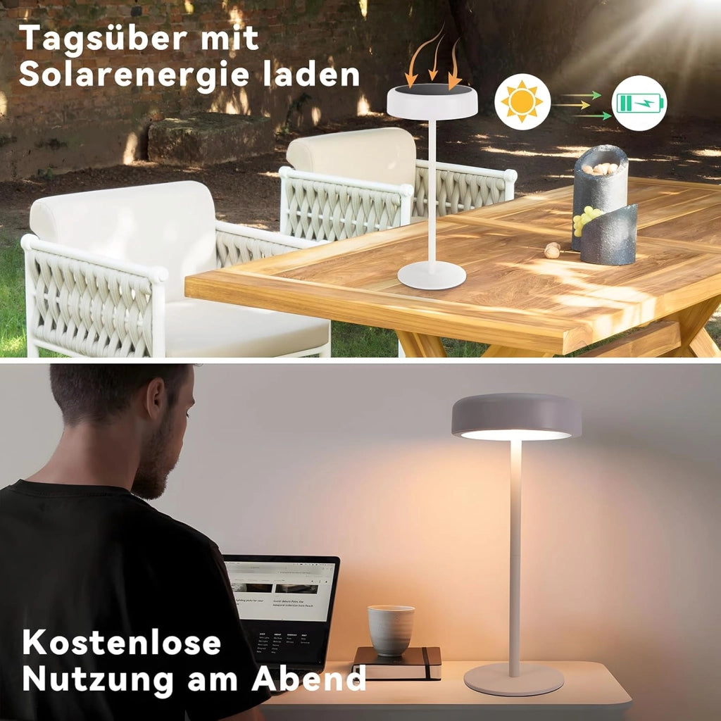 ZMH Lampada da tavolo LED wireless solare batteria ricaricabile touch dimmerabile per soggiorno comodino