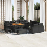 Set Divano da Giardino 13 pcs Nero polyrattan 3361794