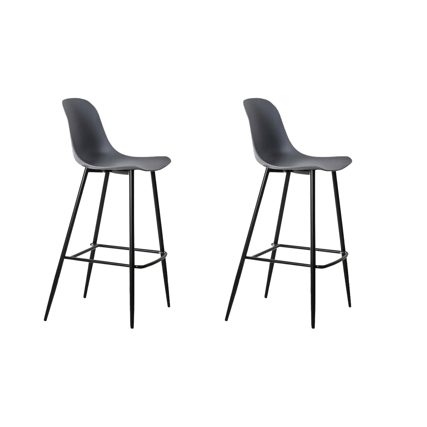 Set 2 Sgabelli 47x37xH103 cm in Polipropilene e Metallo Frida Grigio Scuro