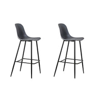 Set 2 Sgabelli 47x37xH103 cm in Polipropilene e Metallo Frida Grigio Scuro