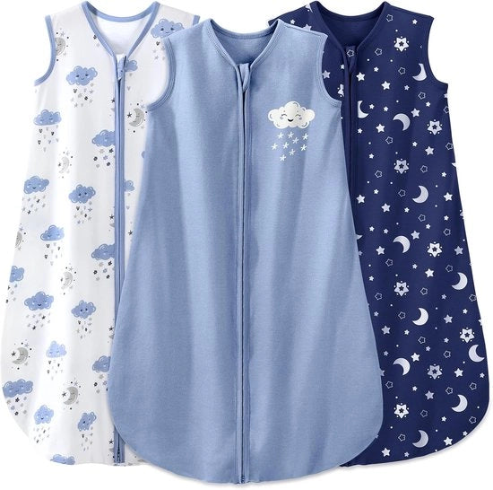 Set di Sdraio per Bambini da Estate - 3 pezzi - 100% Cotone, Respirante, Adatto per 6-12 Mesi