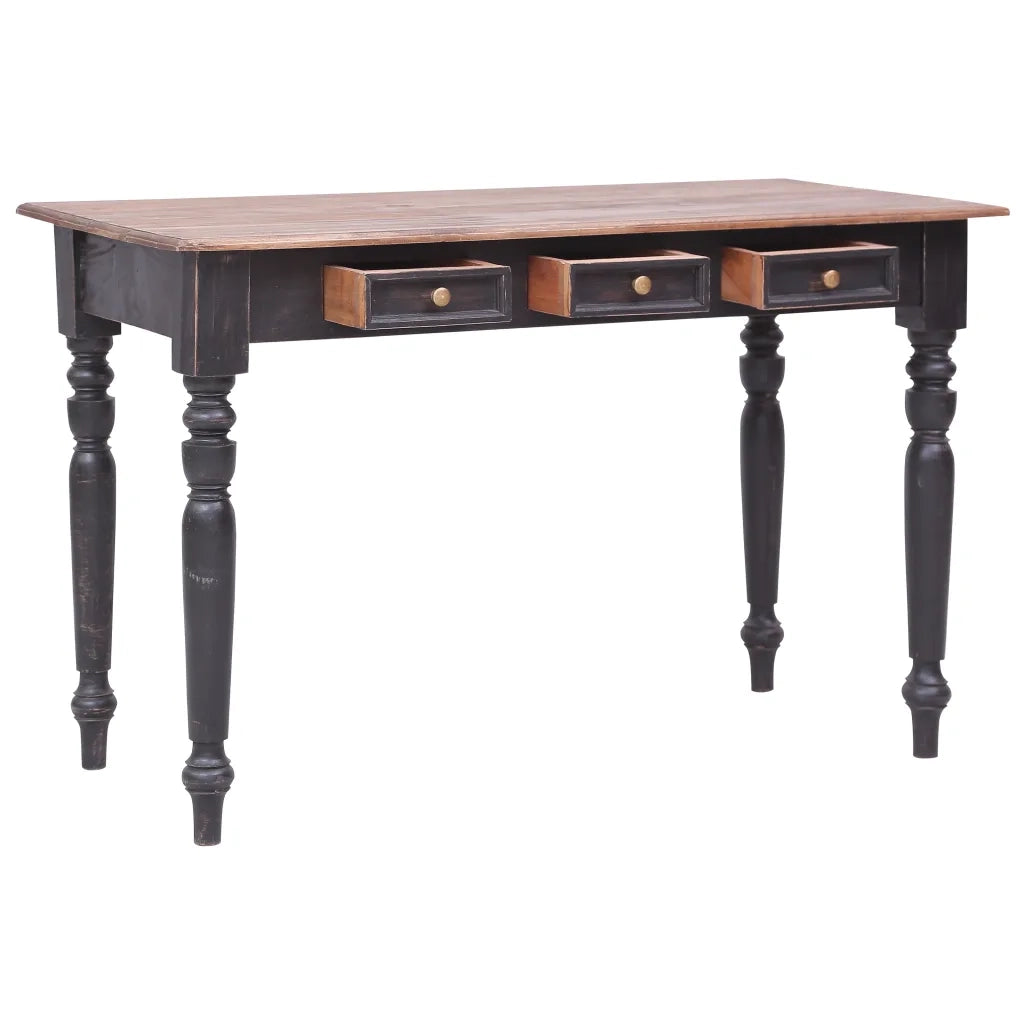 vidaXL Scrivania con 3 Cassetti 117x57x75 cm Legno Massello di Mogano