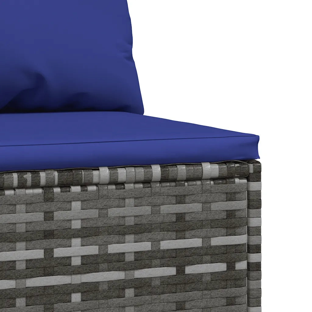 Set Divani da Giardino 3 pz con Cuscini in Polyrattan Grigio 319851