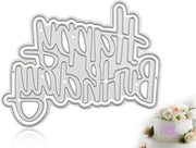 Stanssjabloni per cartoline - Festa del compleanno - Stanssjabloni per carteggio - Stanssjabloni per hobby - Materiale in acciaio di alta qualità - 1 x 7 x 6,3 cm
