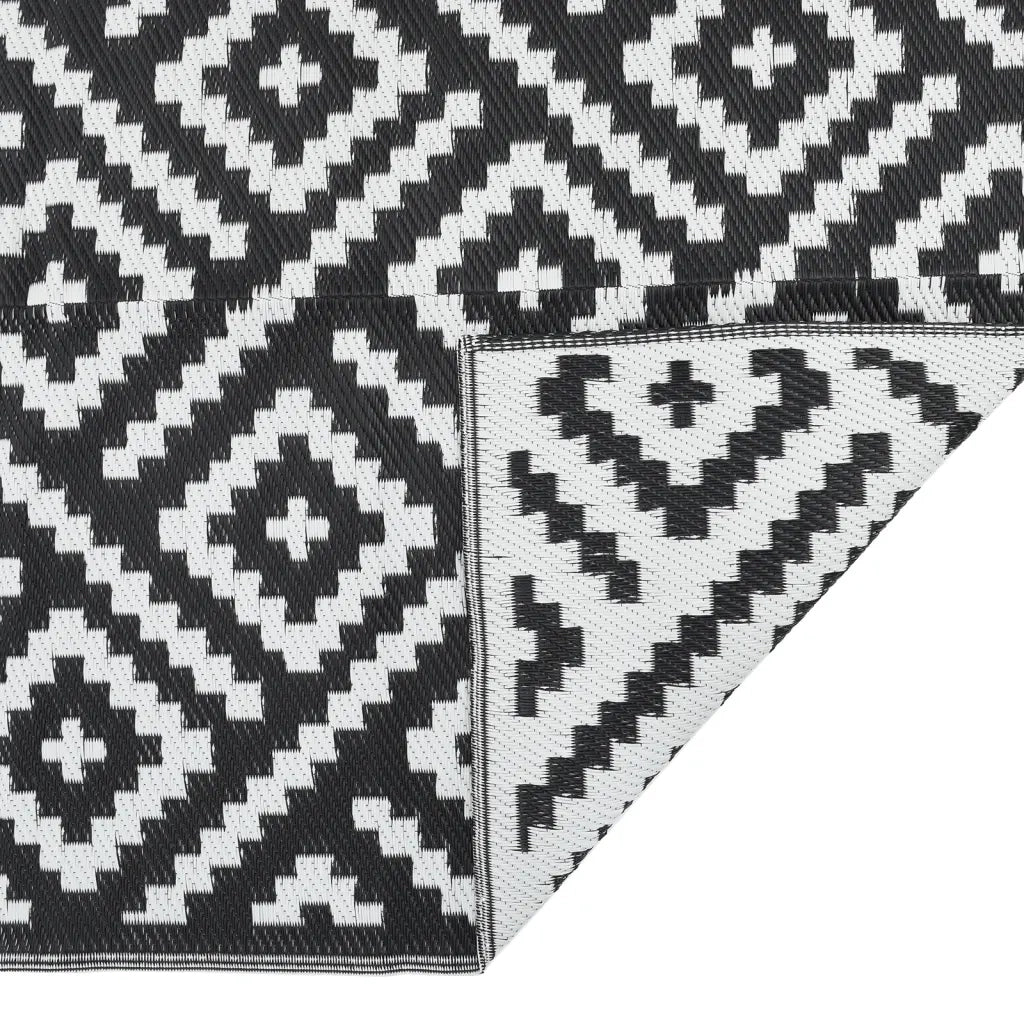 Tappeto da Esterno ARAKIL Bianco e Nero 80x250 cm PP 368575