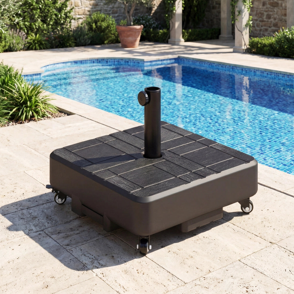Socle Parasol con Ruote Riempibile ¨C zephmum ¨C 48x48x38.5 cm Nero