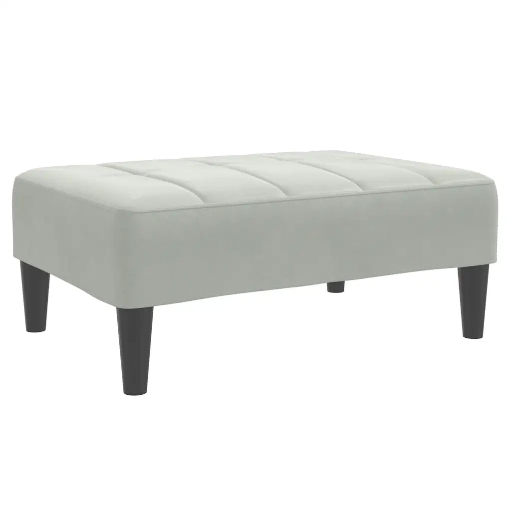 Divano Letto a 2 Posti con Poggiapiedi-Sofa Letto 2 Posti-Daybed Grigio Chiaro in Velluto 559925