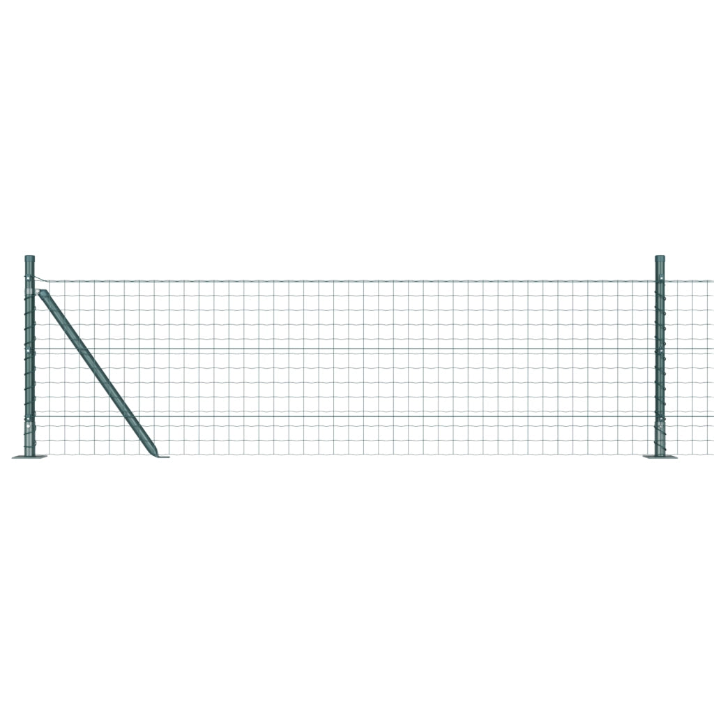 Recinzione Euro con 7 Pali Flangiati 0.6x10 m in Acciaio Zincato
