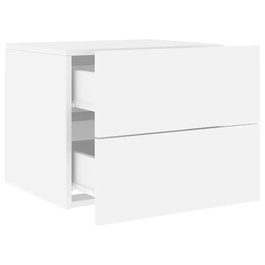 Comodino a Parete-Tavolino da notte con Luci LED Bianco 983630
