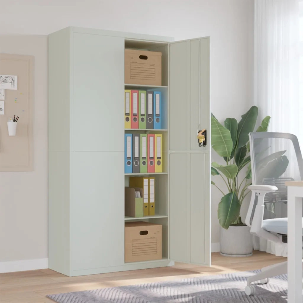 Armadio Classificatore Grigio Chiaro 90x40x180 cm in Acciaio 339753