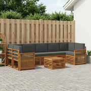 Set di divani da esterno 8 pz Naturale e Antracite 3384148