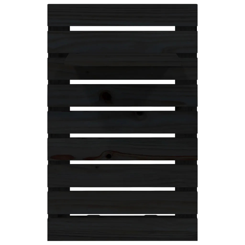 Mensole da Letto a Parete 2 pz Nero Legno Massello di Pino 824772
