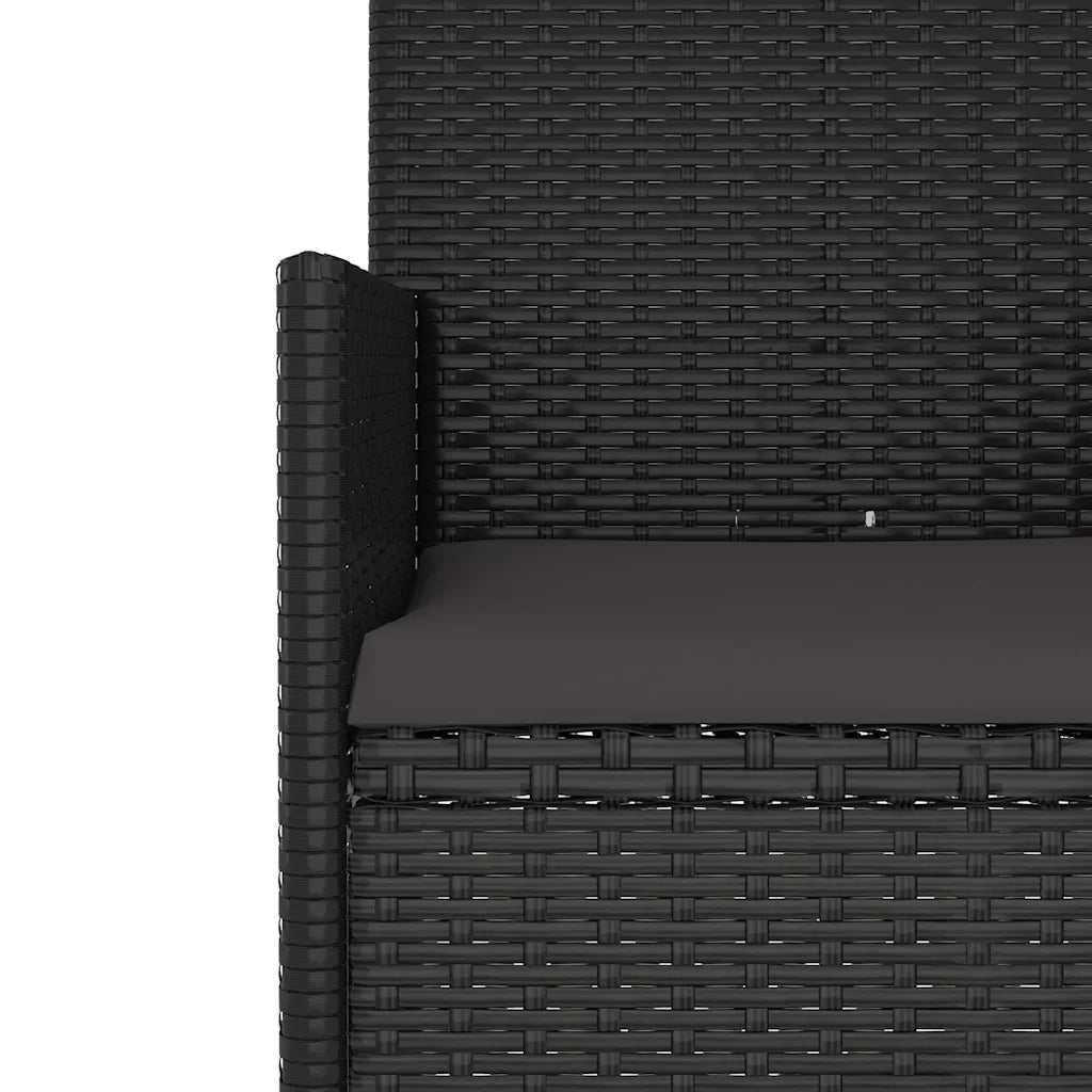 Set Divani da Giardino 4 pz | Set Salotto da Giardino con Cuscini Nero in Polyrattan