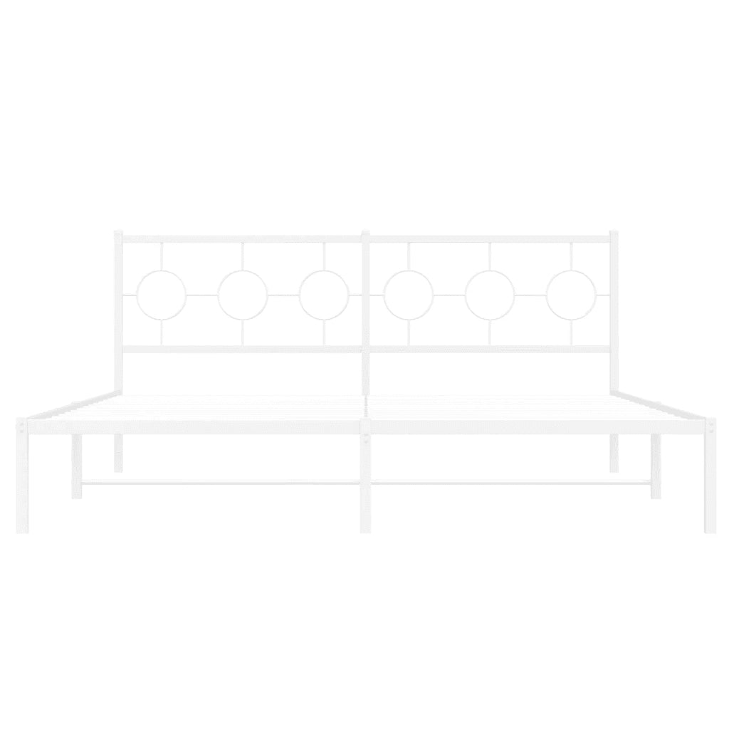 Giroletto con Testiera-Struttura Letto con testiera Metallo Bianco 183x213 cm 921101