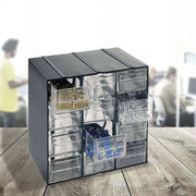 Adorata, Armadio Multiuso 2 Ante 12 Cassetti Made in Italy, 19x22.8h cm Grigio Antracite