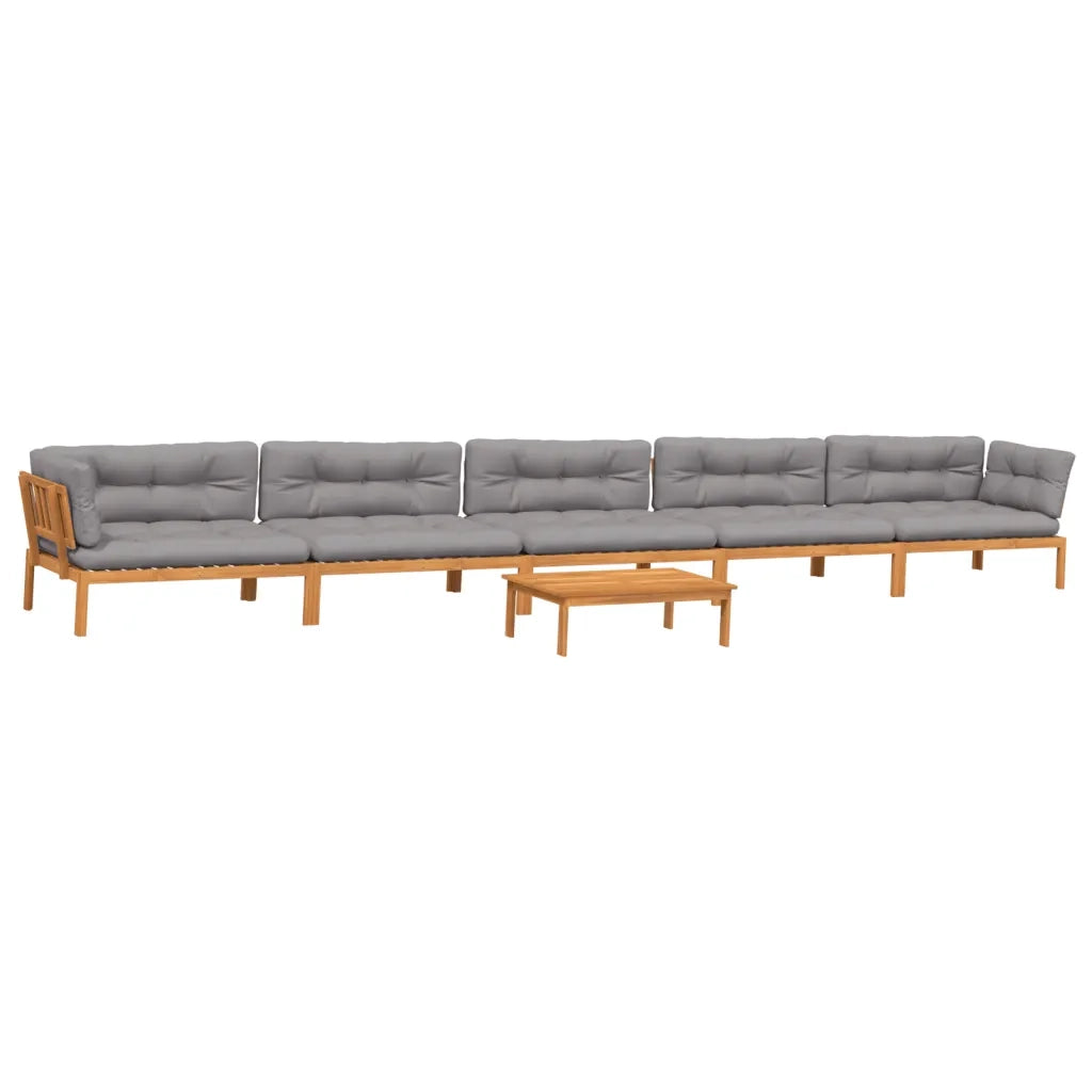 Set Divano Pallet da Giardino 6 pz con Cuscini Massello Acacia 3209530