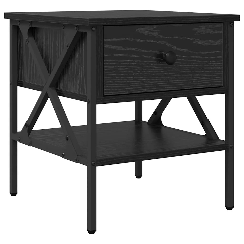 Comodino con cassetto 2 pcs Rovere nero 40 x 42 x 45 cm 871227