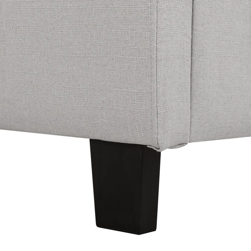 Letto imbottito tessuto grigio chiaro rete a doghe testiera trapuntata 180 x 200 cm