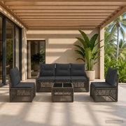Set Divano da Giardino 6 pz Grigio polyrattan 3435965