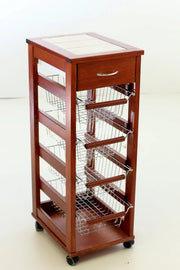 CARRELLO PORTAFRUTTA VESUVIO SALVASPAZIO 1 CASSETTO CILIEGIO 83 X 29 X 36 CM