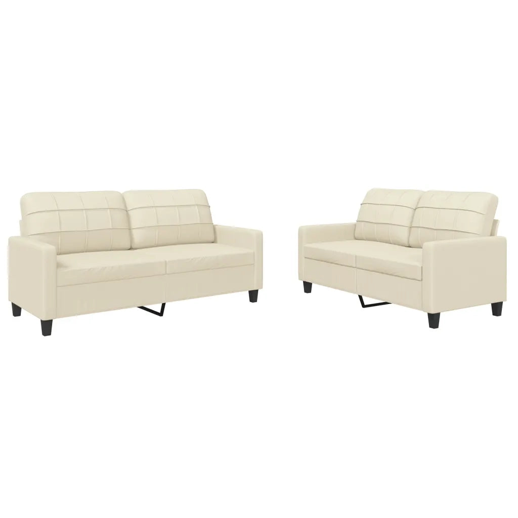 Set di Divani 2 pz con Cuscini crema in Similpellecod mxl 107062