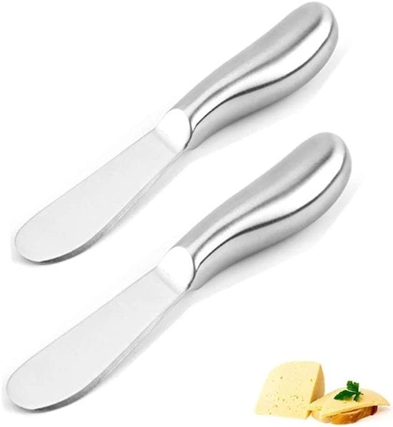 Spalmatore di burro e formaggio in acciaio inossidabile - maniglia ergonomico - 2 pezzi