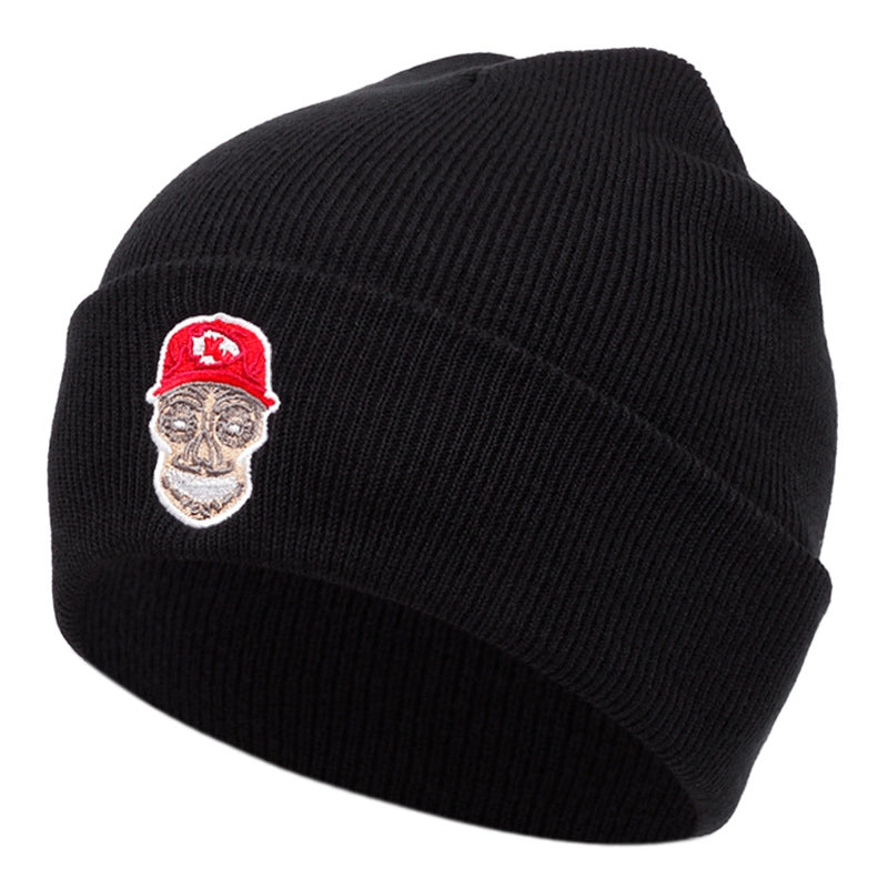 Cappelli invernali caldi lavorati a maglia con ricamo KC, neri